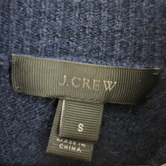 J. Crew S Softest Yarn Merino Wool & Alpaca Blend Turtleneck Long Sweater Navy - Picture 4 of 9